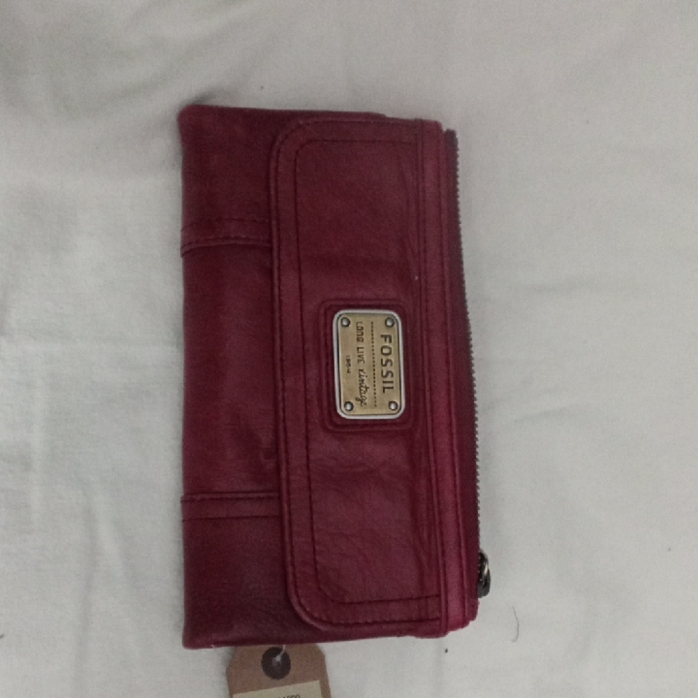 Fossil Red Leather Wallet